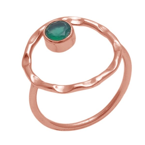 HAMMER TEXTURED GREEN ONYX RING - Image 3