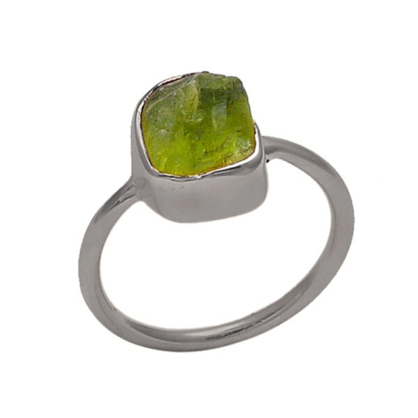 Peridot Rough Gemstone Handmade Ring - Image 2