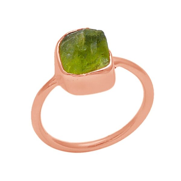 Peridot Rough Gemstone Handmade Ring - Image 3