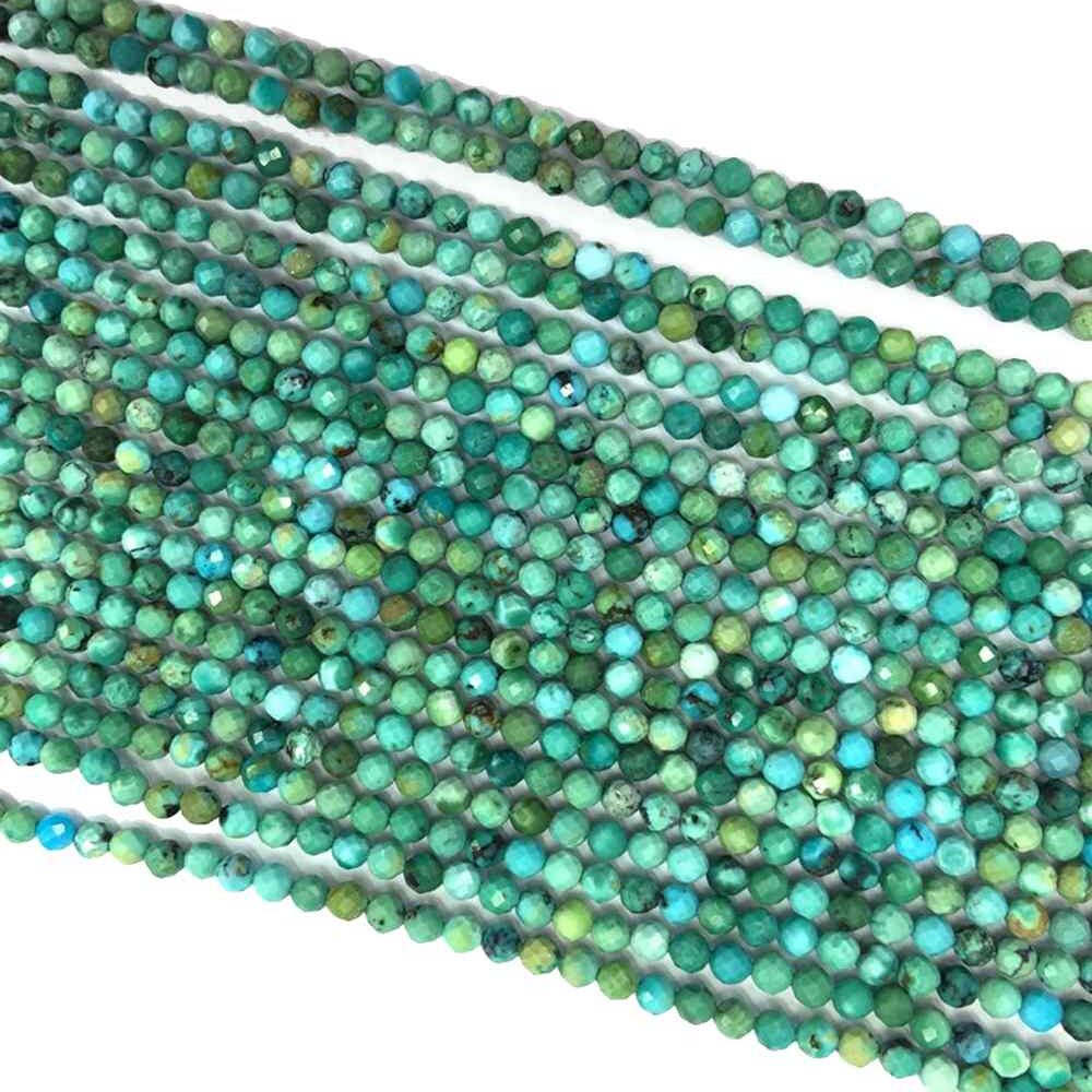 FACETED GEMSTONE BEADS STRAND- TURQUOISE
