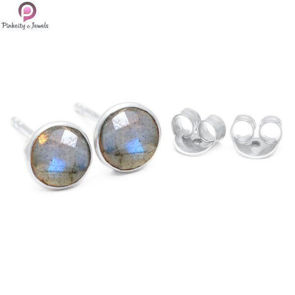 Rainbow moonstone Gold Plated 925 Sterling Silver Earring - Image 3