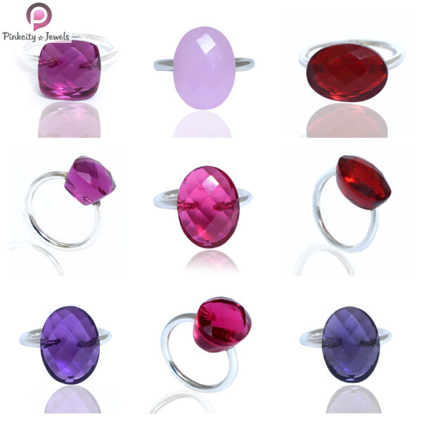 Faceted Cushion Shape Pink Tourmaline 925 Sterling Silver Ring - Image 3