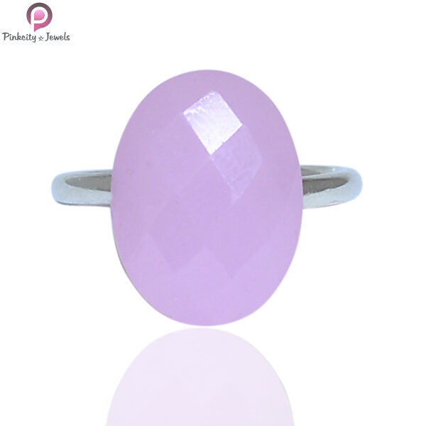 Rose Quartz Oval Shape 925 Sterling Silver Ring