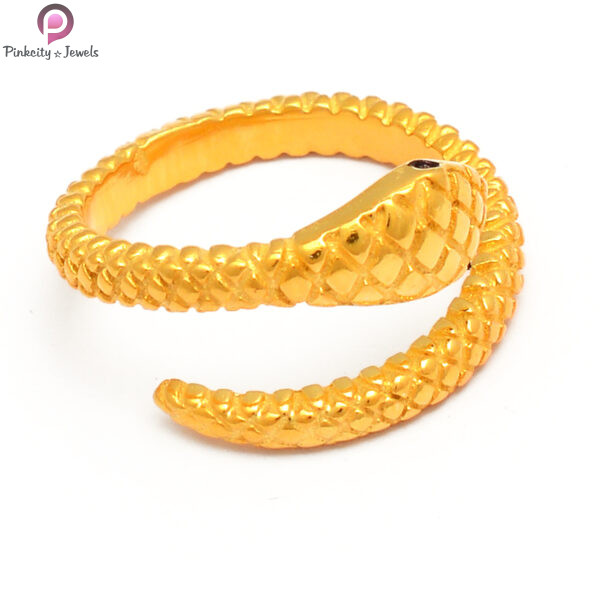 Snake Silver Gold Plated Ring - Image 2