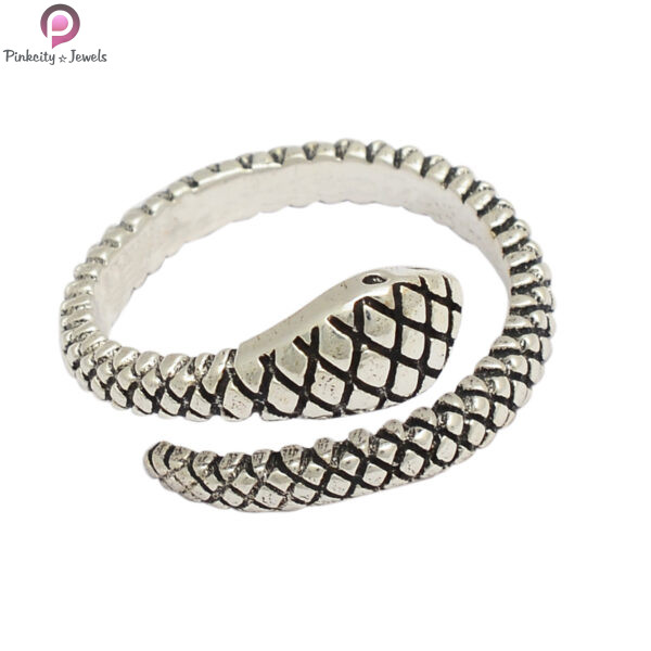 Snake Silver Gold Plated Ring - Image 4