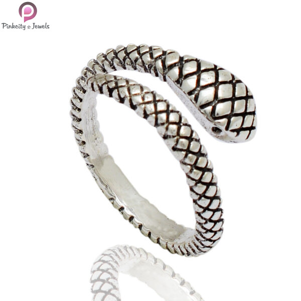 Snake Silver Gold Plated Ring - Image 3