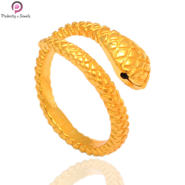 Snake Silver Gold Plated Ring