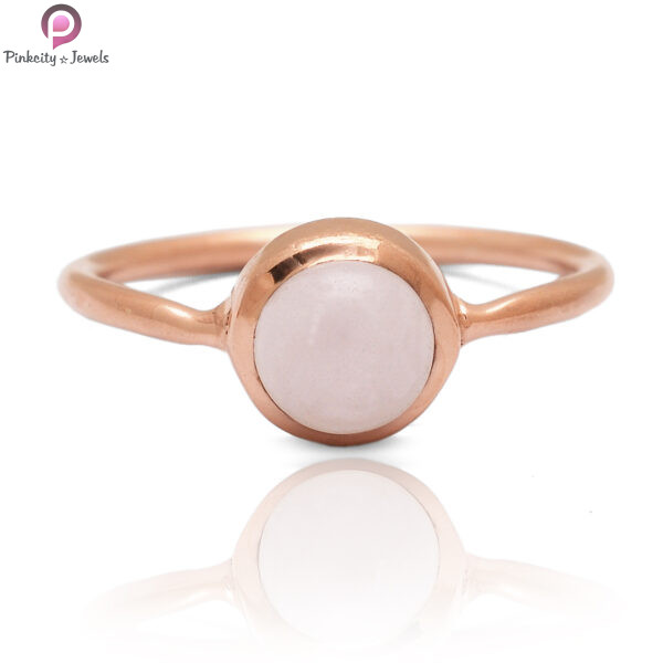 Rose Quartz Silver Rose Gold Plated Ring - Image 2