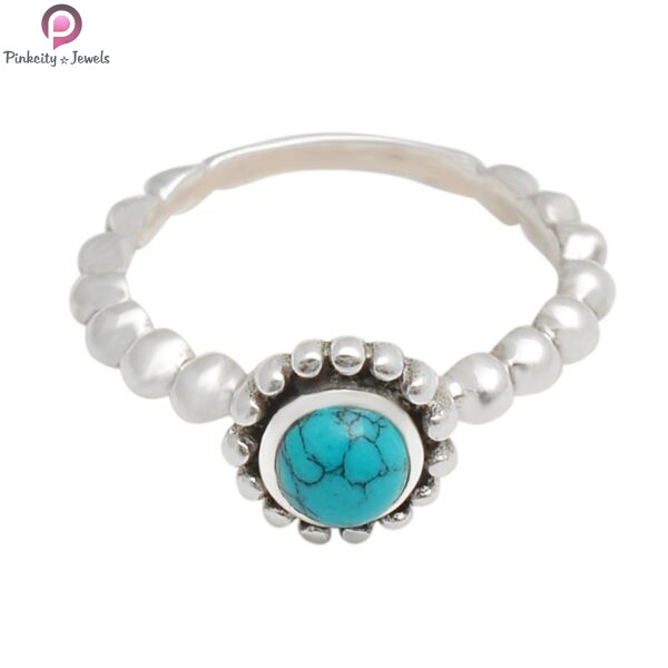 Turquoise 925 Sterling Silver Ring - Image 2