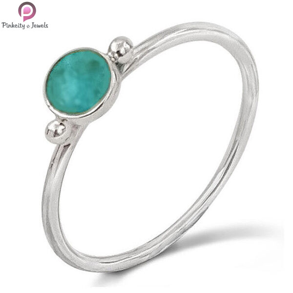 Turquoise Gemstone Silver Small Ring