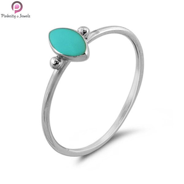 White Moonstone Gemstone Silver Small Ring - Image 2