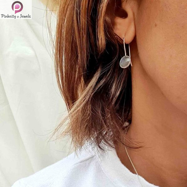 Black Onyx Gold Plated 925 Sterling Silver Earring - Image 2