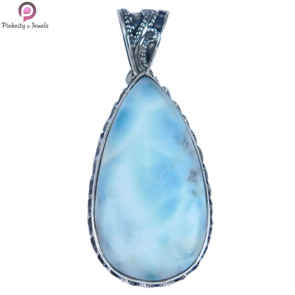 Larimar Gemstone Silver Pendant - Image 2
