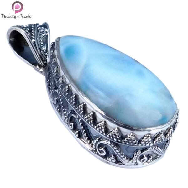 Larimar Gemstone Silver Pendant