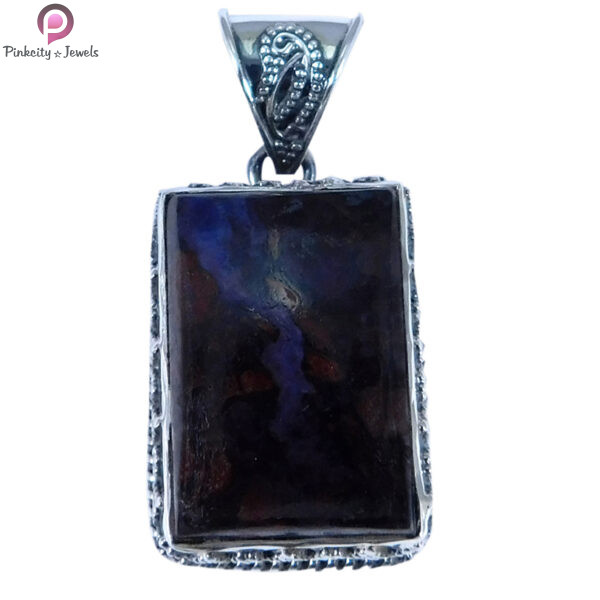 925 Sterling Silver -Sodalite Gemstone Pendant Jewelry - Image 2