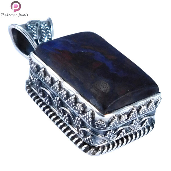 925 Sterling Silver -Sodalite Gemstone Pendant Jewelry