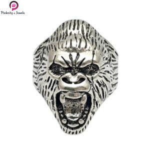 Gorilla Ring for Men, Angry Orangutan Ring Big Monkey Ring, Hip Hop Biker Men's Fashion Domineering Punk Ring, Vintage Animal Ring Jewelry Gift
