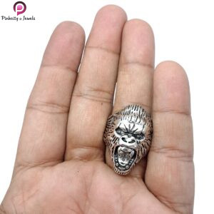 Gorilla Ring for Men, Angry Orangutan Ring Big Monkey Ring, Hip Hop Biker Men's Fashion Domineering Punk Ring, Vintage Animal Ring Jewelry Gift