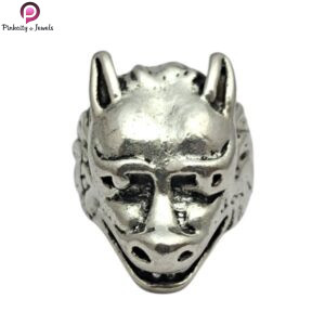 wolf Head Biker Ring