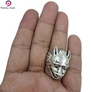 wolf Head Biker Ring
