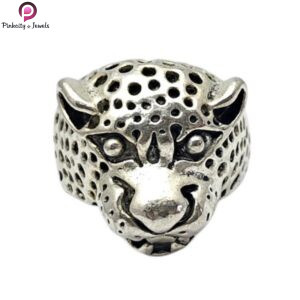 Sterling Silver Leopard Head Ring