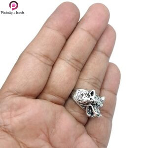 Angry Wolf Face Ring