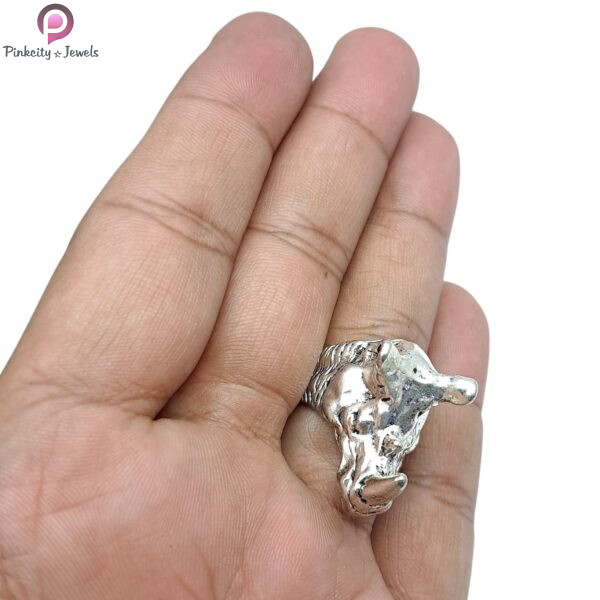 Rhinoceros Animal Sterling Silver Ring, Animal Head Ring, Animal Ring, Animal Jewelry, Hand Carved Ring, Rhino, Rhino Jewelry, Gift Ring - Image 2