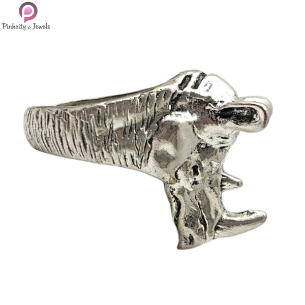 Rhinoceros Animal Sterling Silver Ring, Animal Head Ring, Animal Ring, Animal Jewelry, Hand Carved Ring, Rhino, Rhino Jewelry, Gift Ring - Image 3