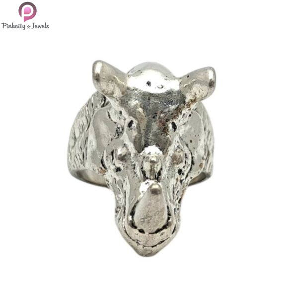Rhinoceros Animal Sterling Silver Ring, Animal Head Ring, Animal Ring, Animal Jewelry, Hand Carved Ring, Rhino, Rhino Jewelry, Gift Ring - Image 4