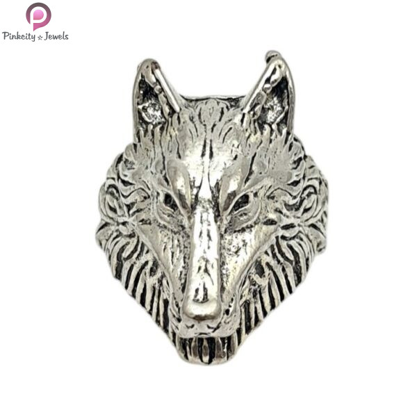 Sterling Silver Wolf Ring, Silver Wolf Ring, Animal Rings, Wolf Head Ring, Wolf Rings