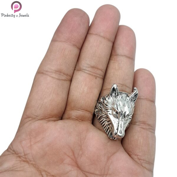 Sterling Silver Wolf Ring, Silver Wolf Ring, Animal Rings, Wolf Head Ring, Wolf Rings - Image 2