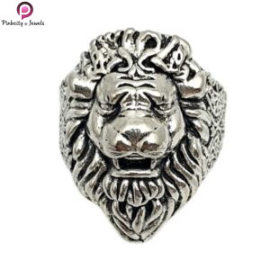 Sterling Silver Lion Face Ring