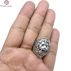Sterling Silver Lion Face Ring