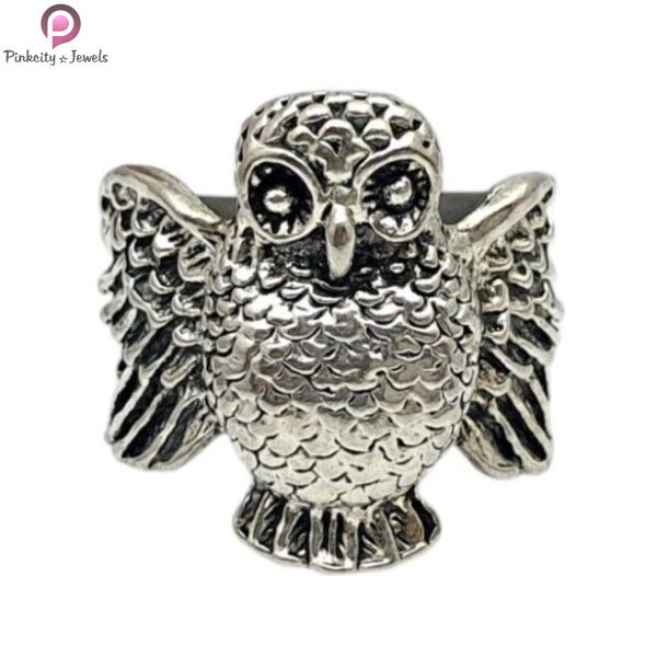 Sterling Silver Owl Frill Ring