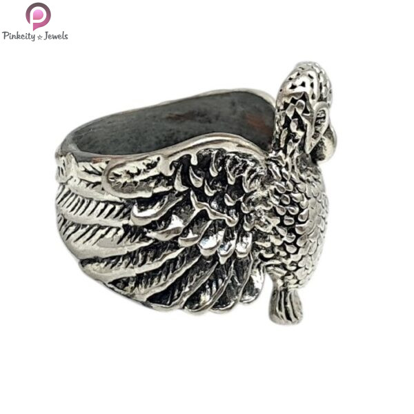 Sterling Silver Owl Frill Ring - Image 3