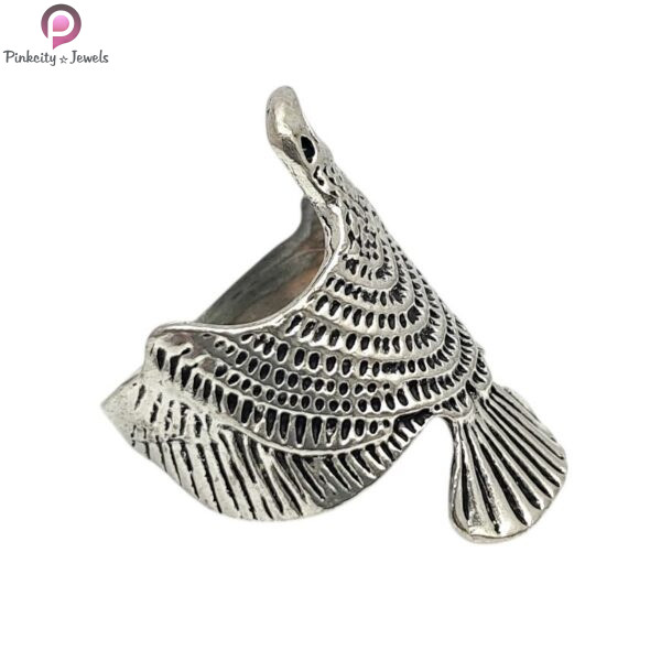 Winged Eagle Ring - Rings For Men • Hawk Ring • Silver Handmade • Born Bird Ring - Image 3