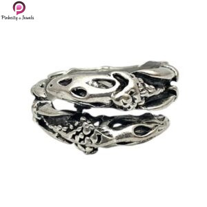 Retro Unique Double Claw Ring Fashion Punk Hip Hop Animal Open Adjustable Ring