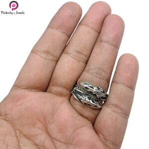 Retro Unique Double Claw Ring Fashion Punk Hip Hop Animal Open Adjustable Ring