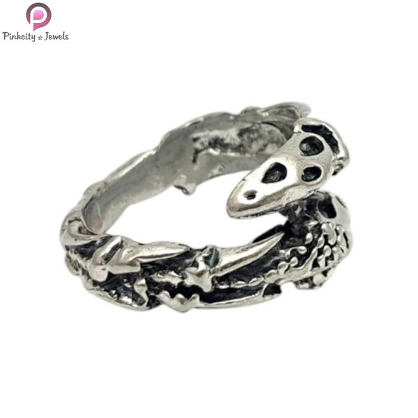 Retro Unique Double Claw Ring Fashion Punk Hip Hop Animal Open Adjustable Ring - Image 3