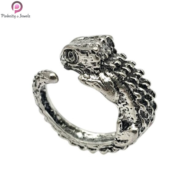 Crocodile Handmade Sterling Silver Ring, Alligator Silver Ring,