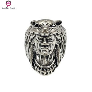 Unique Viking Warrior With Wolf Head Animal Ring