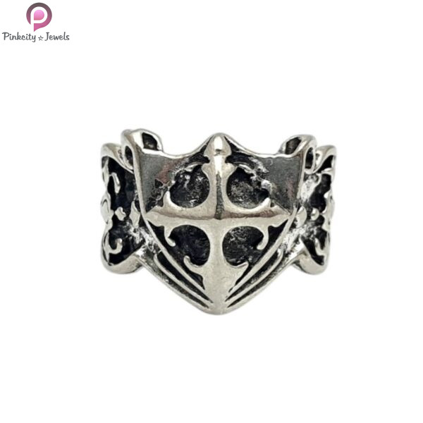 Biker Cross Shield Wide Celtic Chopper Ring