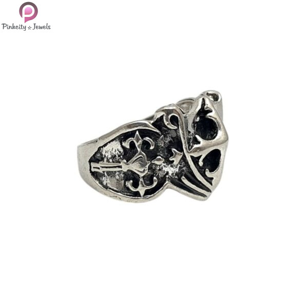 Biker Cross Shield Wide Celtic Chopper Ring - Image 3