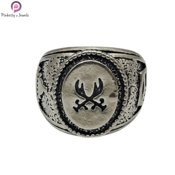 Oxidised Silver Macho fingerring Ring