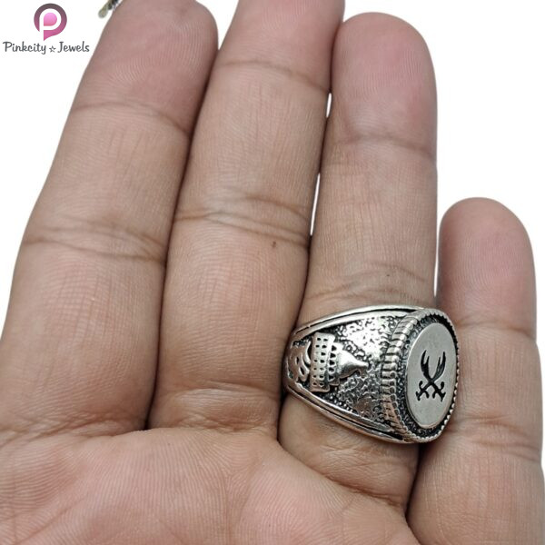Oxidised Silver Macho fingerring Ring - Image 3
