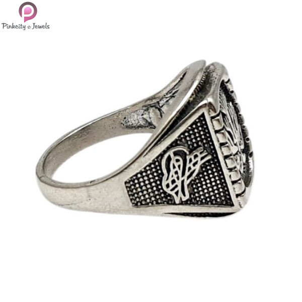 Morvi Silver Antique Finish Excellent Design Super Heavy Finger Ring - Image 4
