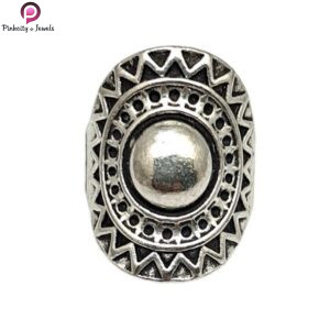 Oxidised Mandala Silver Ring