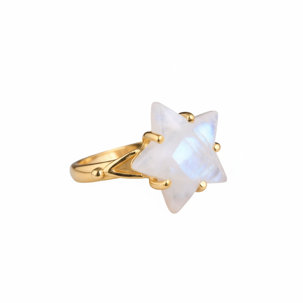 Star Shape Gemstone Silver Ring