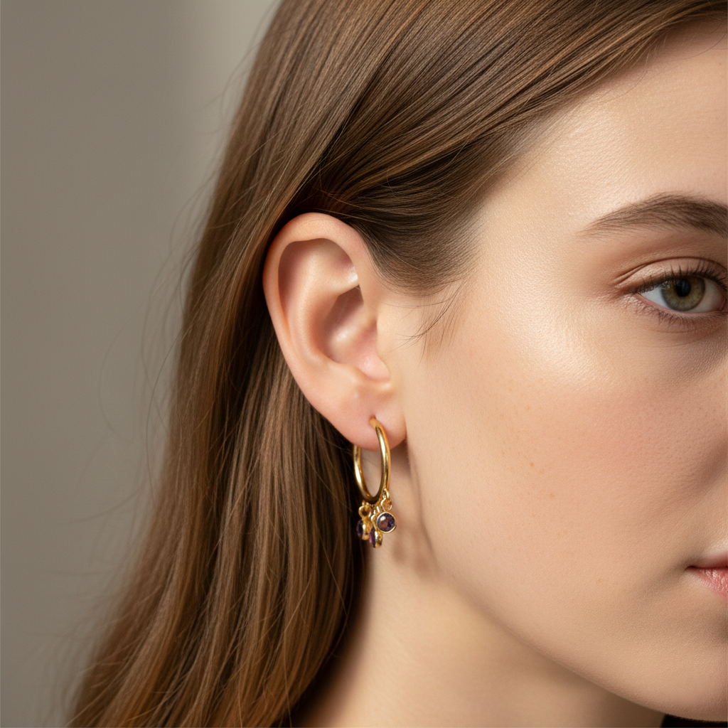 Sterling silver amethyst earrings - Image 2